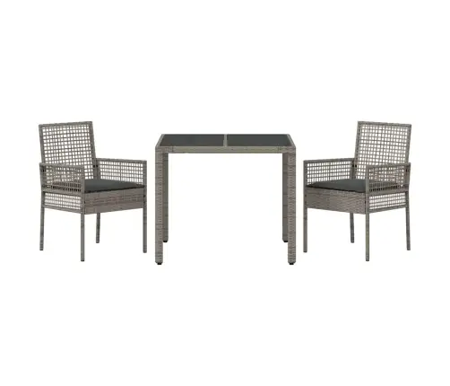 Dārza Ēdamgalds 3 Pcs Pelēka 90 X 90 X 75 Cm Vidaxl
