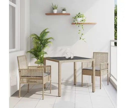 Aia Söögilaudade Komplekt 3 Pcs Beež Polürotang