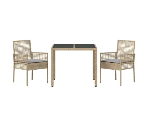 Aia Söögilaudade Komplekt 3 Pcs Beež Polürotang