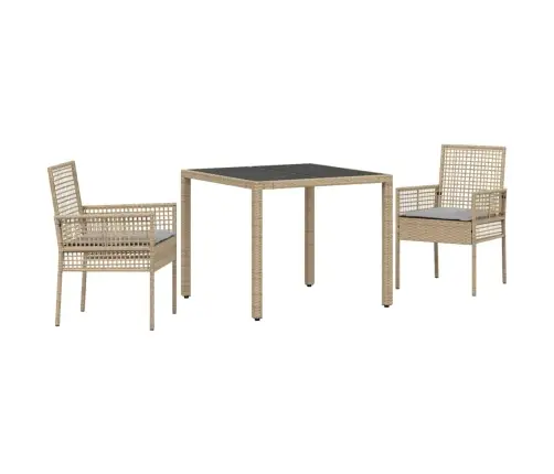 Aia Söögilaudade Komplekt 3 Pcs Beež Polürotang