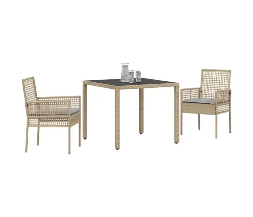 Aia Söögilaudade Komplekt 3 Pcs Beež Polürotang