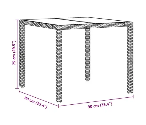 Aia Söögilaudade Komplekt 3 Pcs Beež Polürotang