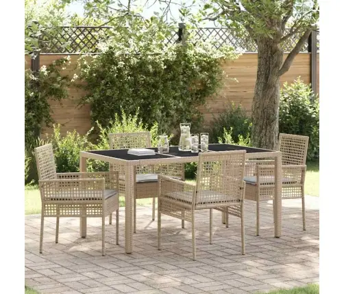 Dārza Ēdamgalds 5 Pcs Bēša 150 X 90 X 75 Cm Vidaxl