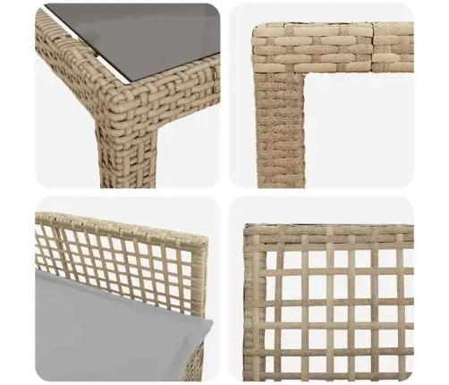 Sodo Valgomojo Komplektas 9 Pcs Smėlio Poliratanas