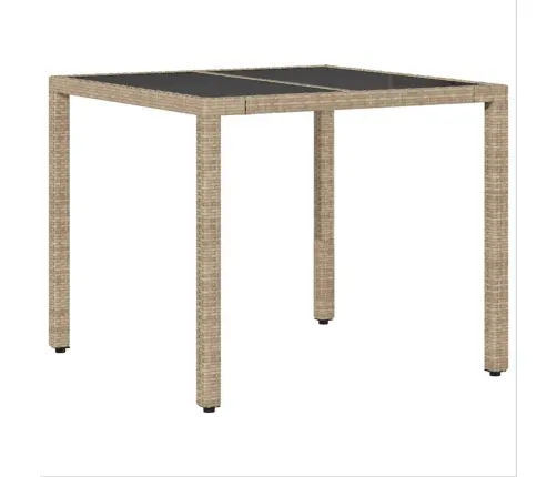 Dārza Ēdamgalds 3 Pcs Bēša 90 X 90 X 75 Cm Vidaxl