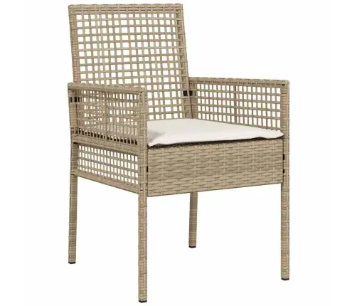 Dārza Ēdamgalds 3 Pcs Bēša 90 X 90 X 75 Cm Vidaxl