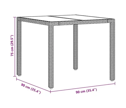 Dārza Ēdamgalds 3 Pcs Bēša 90 X 90 X 75 Cm Vidaxl