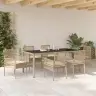 Dārza Ēdamgalds 7 Pcs Bēša 190 X 90 X 75 Cm Vidaxl Dārza Ēdamgalds 7 Pcs Bēša 190 X 90 X 75 Cm Vidaxl