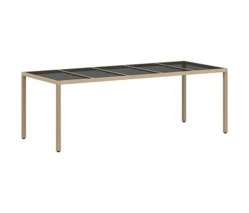 Dārza Ēdamgalds 11 Pcs Bēša 250 X 100 X 75 Cm Vidaxl