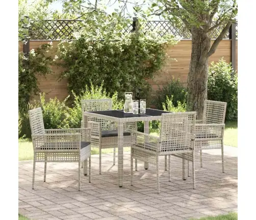 Dārza Ēdamgalds 5 Pcs Gaiši Pelēka 90 X 90 X 75 Cm Vidaxl