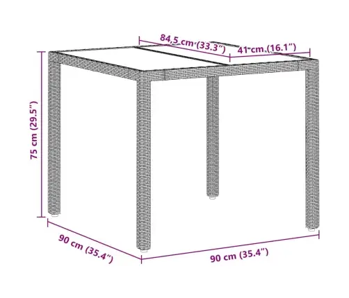 Dārza Ēdamgalds 5 Pcs Gaiši Pelēka 90 X 90 X 75 Cm Vidaxl