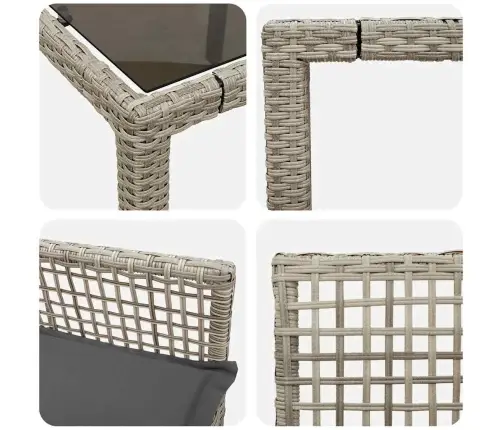 Dārza Ēdamgalds 7 Pcs Gaiši Pelēka 150 X 90 X 75 Cm Vidaxl