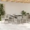 Dārza Ēdamgalds 7 Pcs Gaiši Pelēka 150 X 90 X 75 Cm Vidaxl