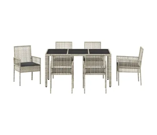 Dārza Ēdamgalds 7 Pcs Gaiši Pelēka 150 X 90 X 75 Cm Vidaxl