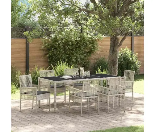 Dārza Ēdamgalds 7 Pcs Gaiši Pelēka 190 X 90 X 75 Cm Vidaxl