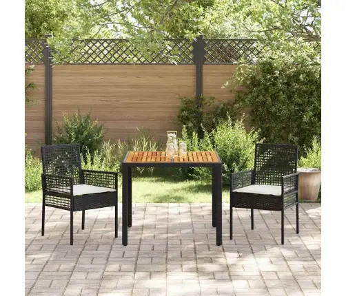 Ēdamstāvu Komplekts 3 Gabali Melns Koks Izturīgs Vidaxl