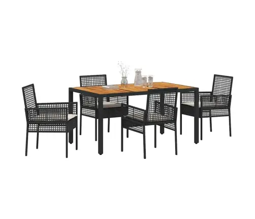 Aia Söögilaudade Komplekt 5 Pcs Must Polürotang