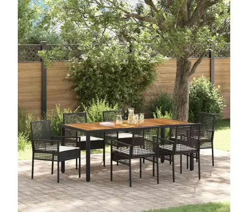 Aia Söögilaudade Komplekt 7 Pcs Must Polürooster