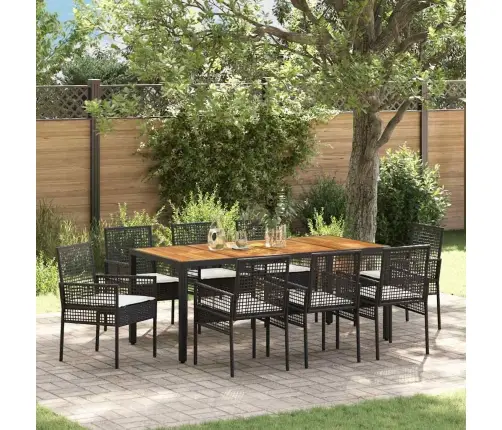 Aia Söögilaudade Komplekt 9 Pcs Must Polürotang