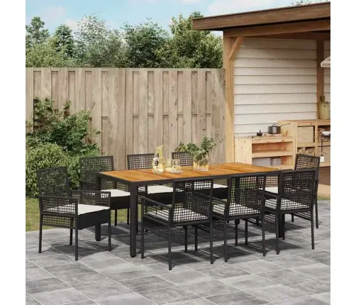 Aia Söögilaudade Komplekt 9 Pcs Must Polürotang