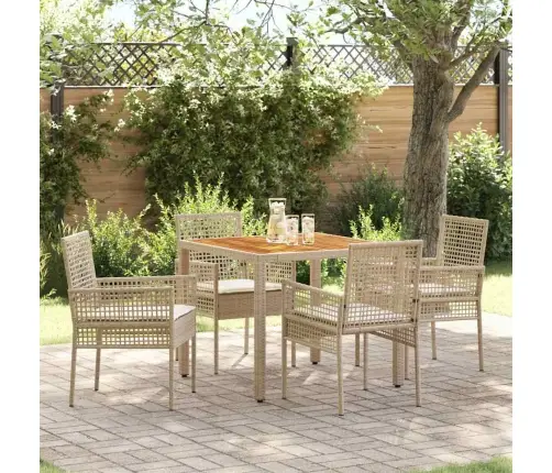 Sodo Valgomojo Komplektas 5 Pcs Smėlio Poliratanas