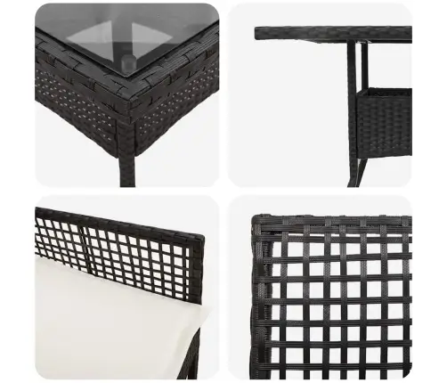 Aia Söögilaudade Komplekt 3 Pcs Must Polürotang