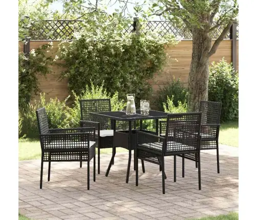 Aia Söögilaudade Komplekt 5 Pcs Must Polürooster