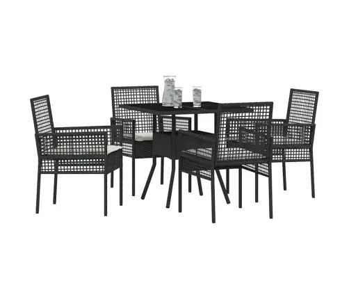 Aia Söögilaudade Komplekt 5 Pcs Must Polürooster