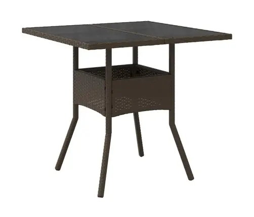 3 Gabalu Dārza Ēdamgalds Brūnā Poli Rotangpalma Vidaxl