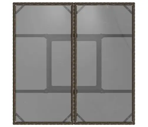 3 Gabalu Dārza Ēdamgalds Brūnā Poli Rotangpalma Vidaxl