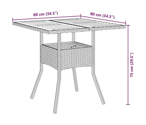 Sodo Valgomojo Komplektas 5 Pcs Juoda Poliratanas