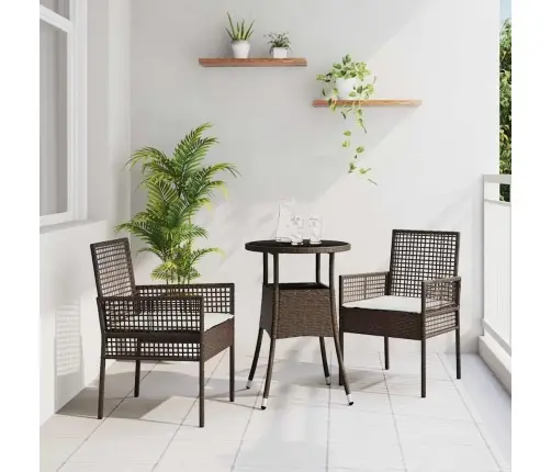 Aia Söögilaudade Komplekt 3 Pcs Pruun Polürotang