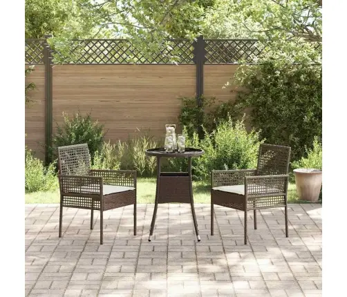 Aia Söögilaudade Komplekt 3 Pcs Pruun Polürotang