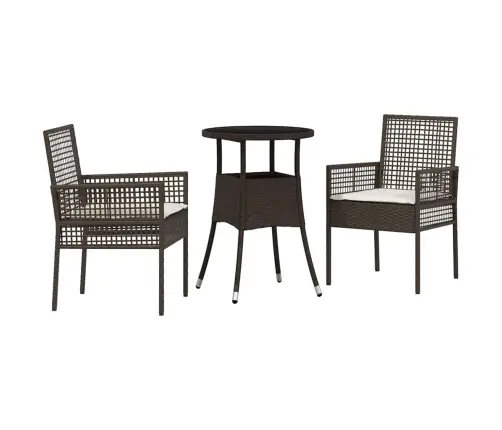 Aia Söögilaudade Komplekt 3 Pcs Pruun Polürotang