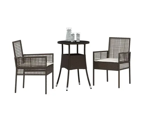 Aia Söögilaudade Komplekt 3 Pcs Pruun Polürotang