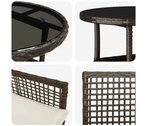 Aia Söögilaudade Komplekt 5 Pcs Pruun Polürotang