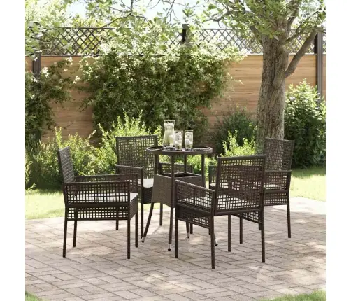 Aia Söögilaudade Komplekt 5 Pcs Pruun Polürotang