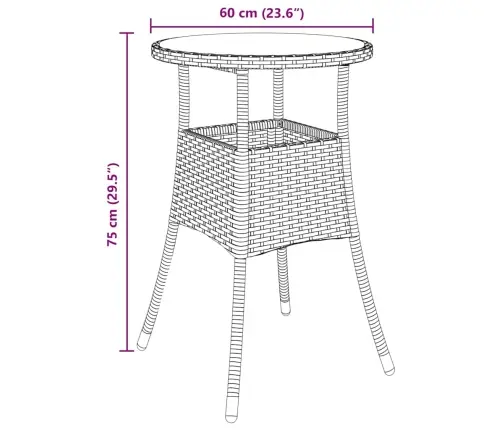 Aia Söögilaudade Komplekt 5 Pcs Pruun Polürotang