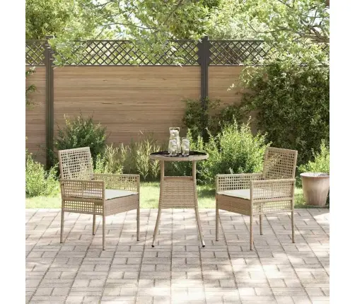 Sodo Valgomojo Komplektas 3 Pcs Smėlio Poli Ratanas