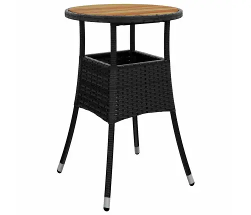 Sodo Valgomojo Komplektas 3 Pcs Juoda Poli Ratanas