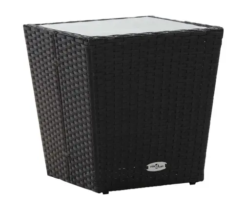 Sodo Bistro Rinkinys 3 Pcs Juoda Poliratanas