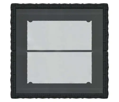 Sodo Bistro Rinkinys 3 Pcs Juoda Poliratanas