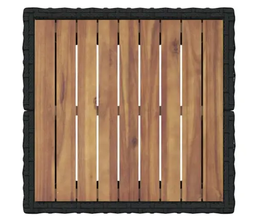 Sodo Bistro Rinkinys 3 Pcs Juoda Poliratanas