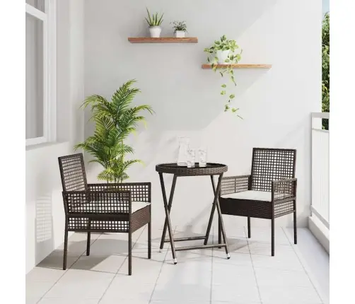 Sodo Bistro Rinkinys 3 Pcs Ruda Poliratanas