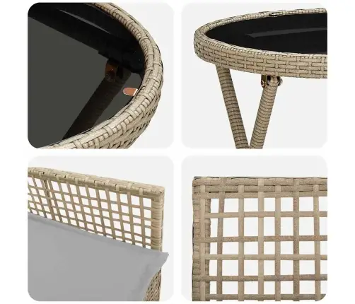 Aia Bistroo Komplekt 3 Pcs Beež Polürotang