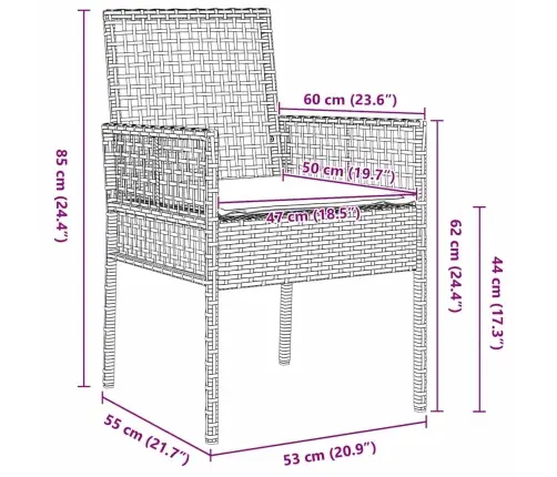 Aia Bistroo Komplekt 3 Pcs Must Polürotang
