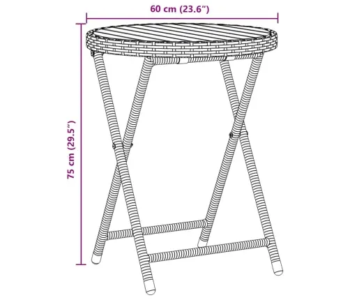 Aia Bistroo Komplekt 3 Pcs Must Polürotang
