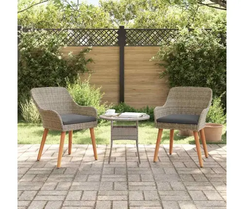 Dārza Krēsli Ar Spilveniem 2 Gabali Melns Polirattan Vidaxl