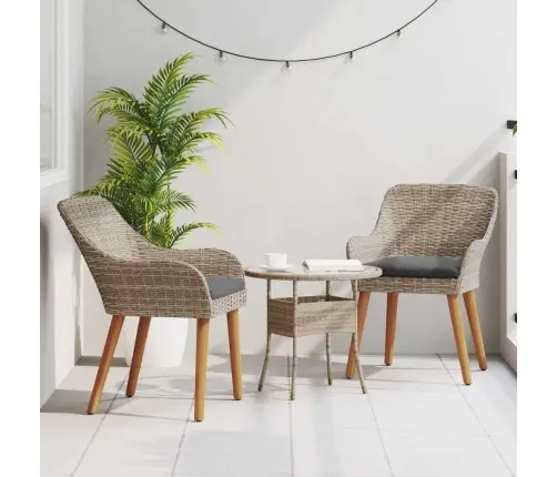 Dārza Krēsli Ar Spilveniem 2 Gabali Melns Polirattan Vidaxl