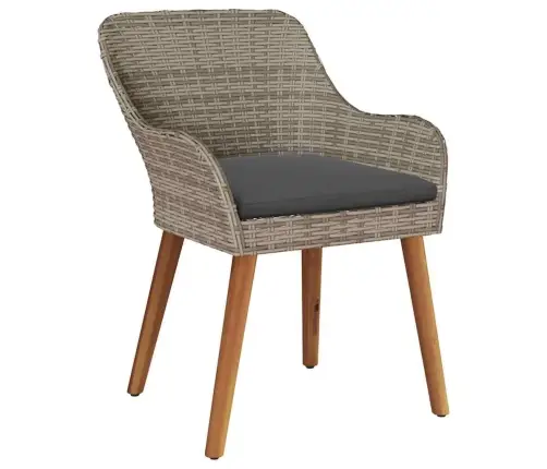 Dārza Krēsli Ar Spilveniem 2 Gabali Melns Polirattan Vidaxl